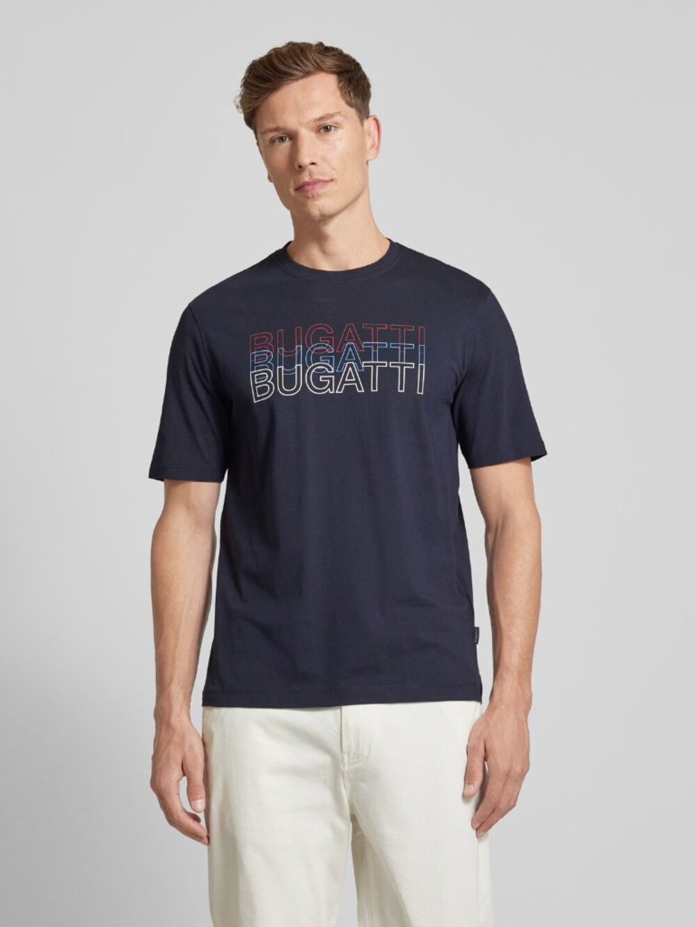 NWT Bugatti Men’s Navy Stacked Logo Graphic T-Shirt 3XL
